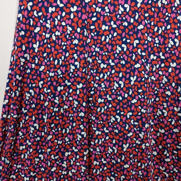 Boden sz. 8 Willa Sleeveless Jersey Wrap Floral Butterfly Print Midi Swing Dress - Picture 6 of 10